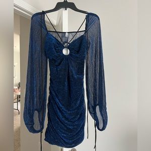 Blue long sleeve dress